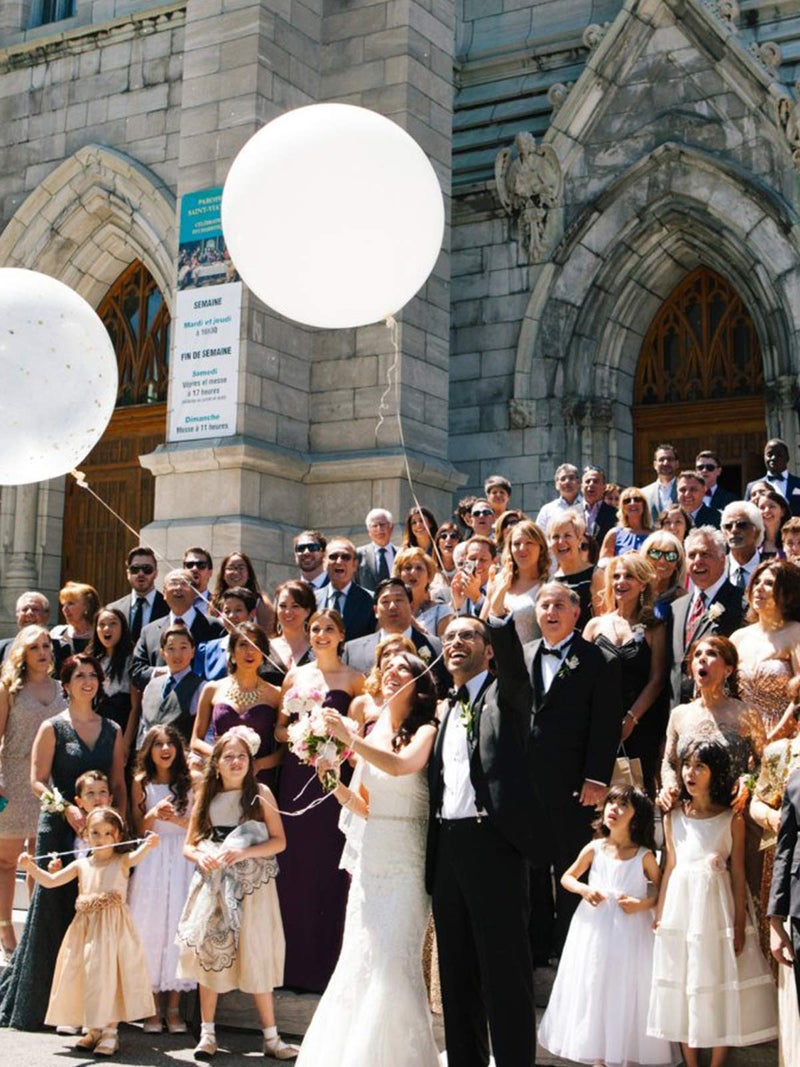 iShyan 36 inch White Latex Balloons Large Round Balloon for Birthday Wedding Party Decorations,6 pcs - Image 4